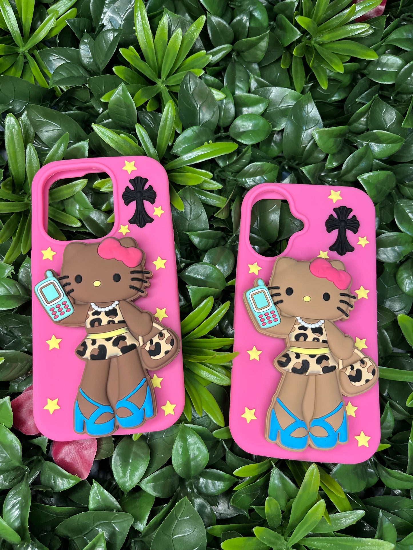 Hello kitty - Cute Leopard Print Outfit Pop Socket Phone Case
