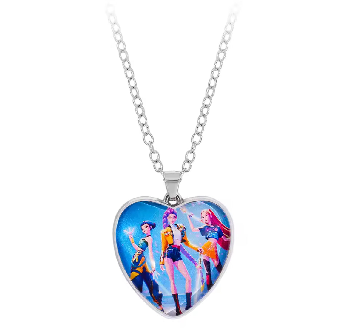 Kpop Demon Hunter Heart Necklace (Stainless Steel)