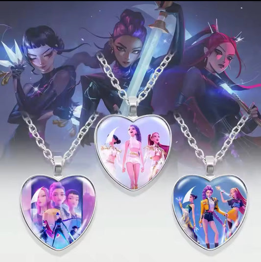 Kpop Demon Hunter Heart Necklace (Stainless Steel)