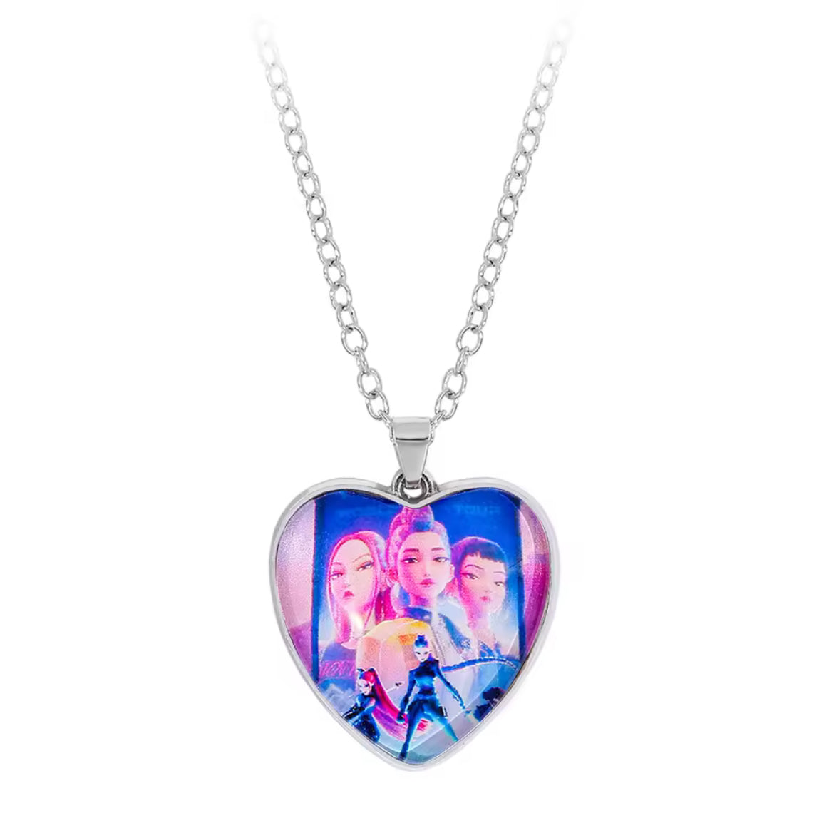 Kpop Demon Hunter Heart Necklace (Stainless Steel)