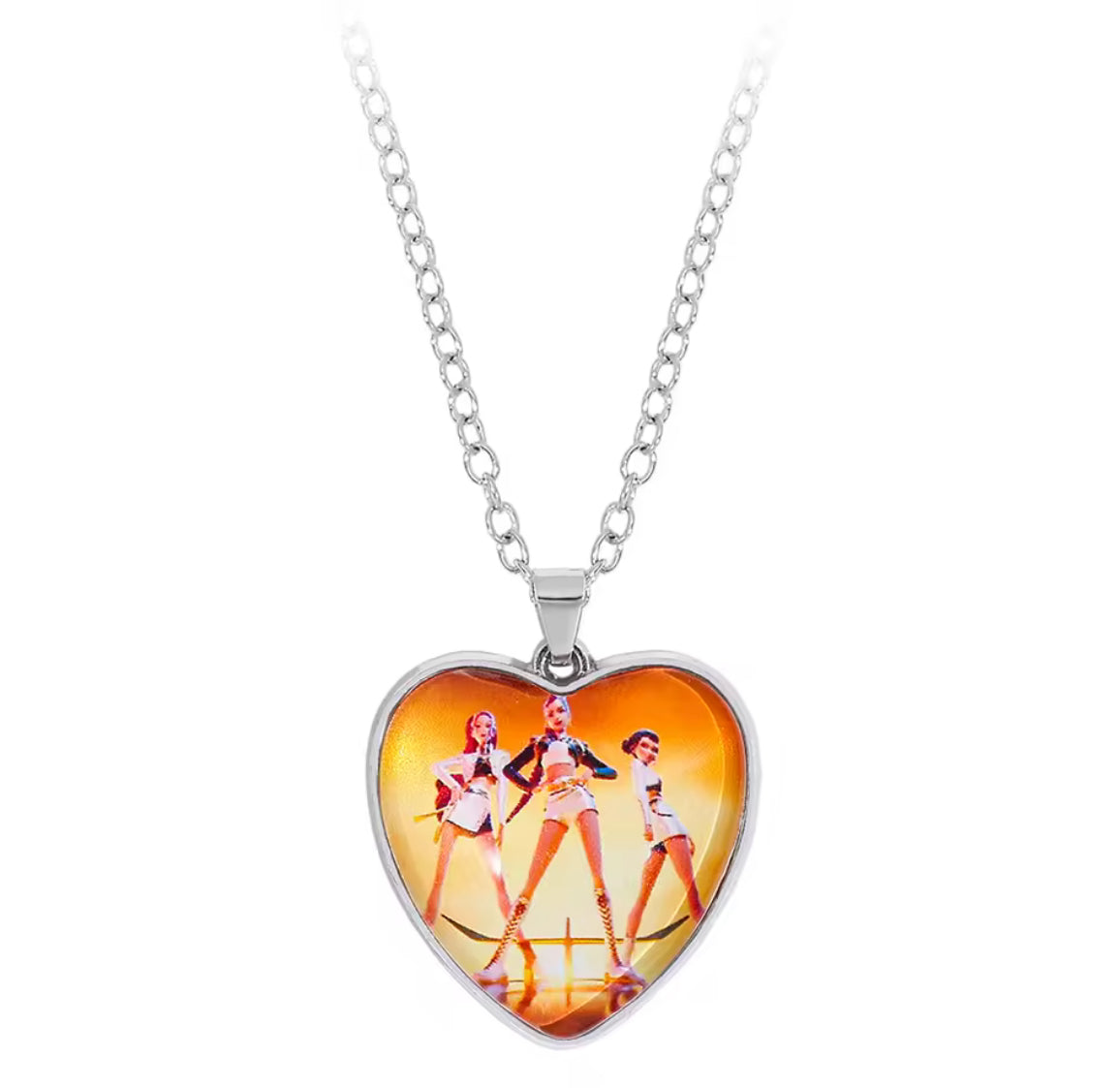 Kpop Demon Hunter Heart Necklace (Stainless Steel)