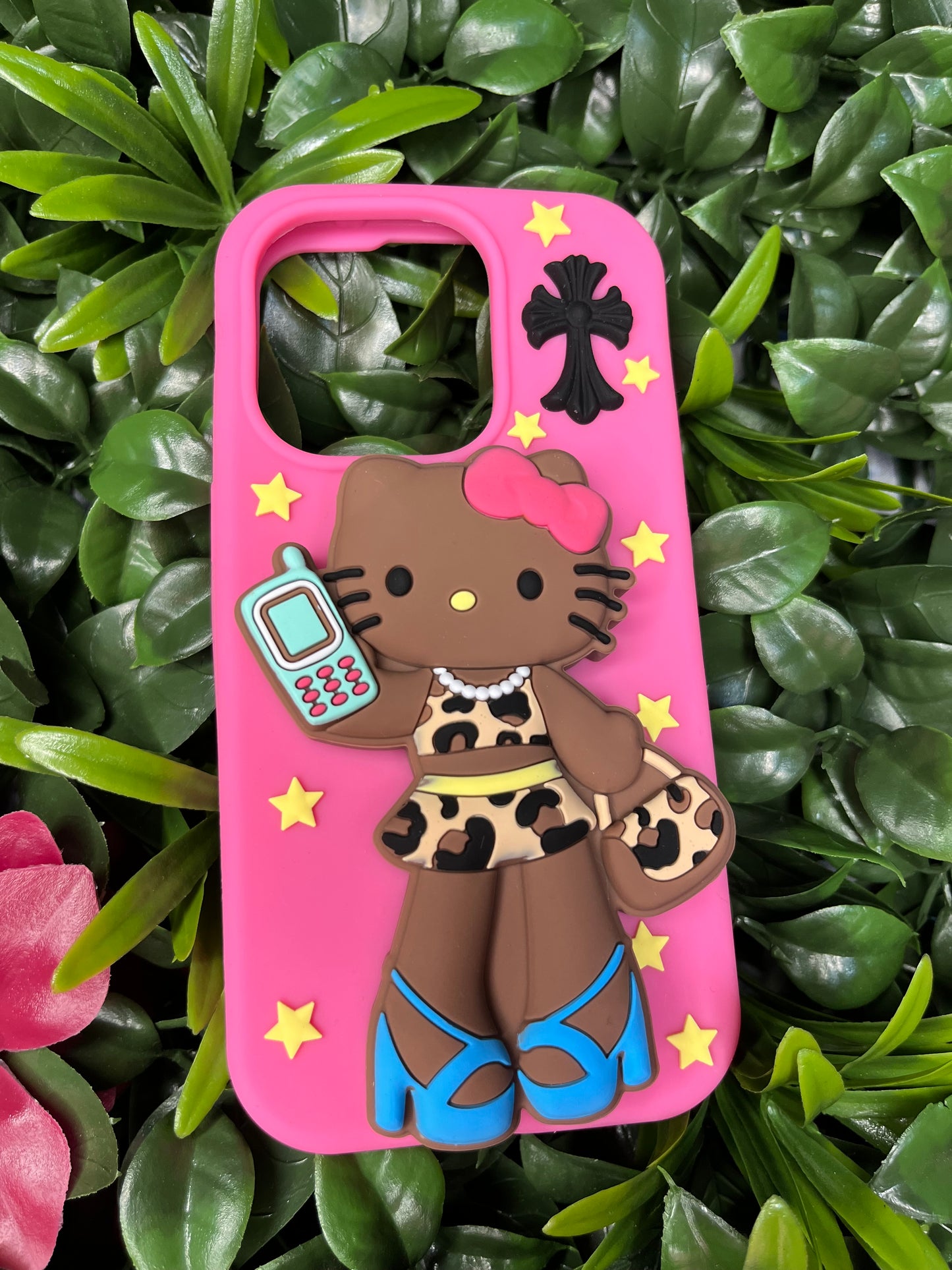Hello kitty - Cute Leopard Print Outfit Pop Socket Phone Case
