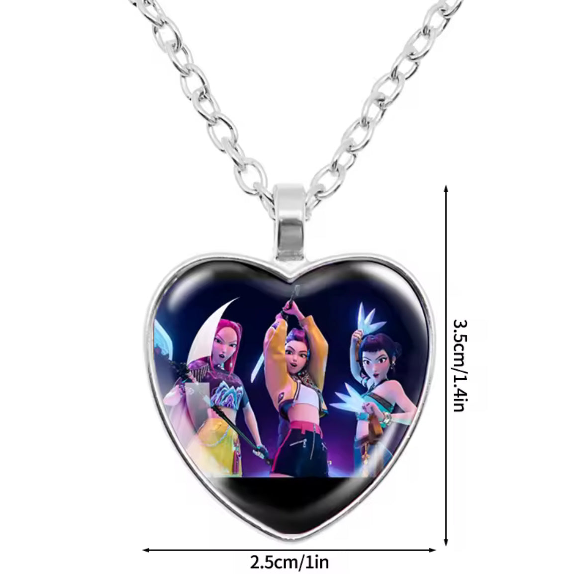 Kpop Demon Hunter Heart Necklace (Stainless Steel)